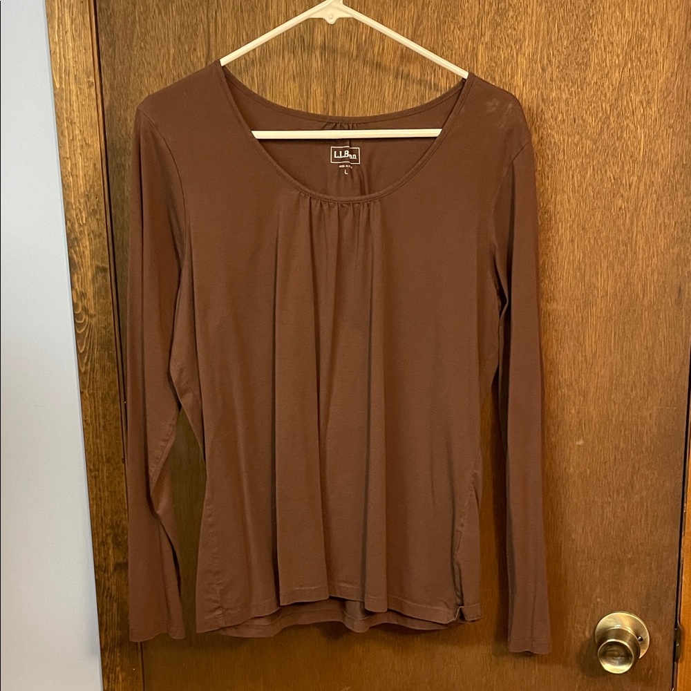 L.L. Bean Women's Chocolate Long Sleeve Tee
